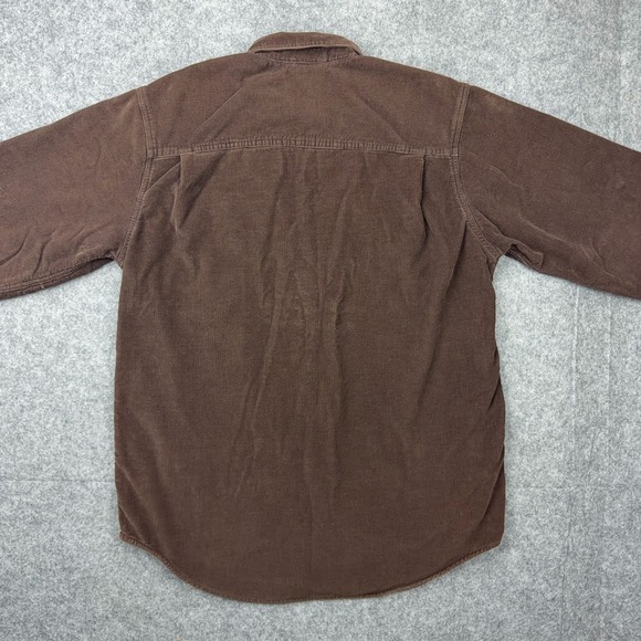VTG LL Bean Corduroy Shirt Jac Mens Medium Brown Snap Fleece Lined Work Shacket - Picture 10 of 13